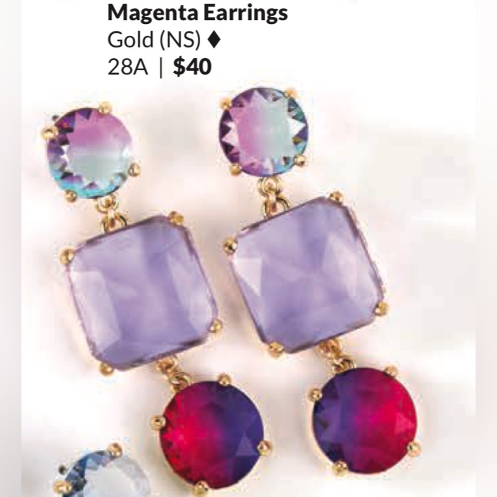 J Bloom purple pink dangle earrings